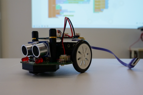 Ferienhochschule 2022 Callibot Programmierung mit dem RobertaRegioZentrum Leipzig © Anika Schreyer, HTWK Leipzig