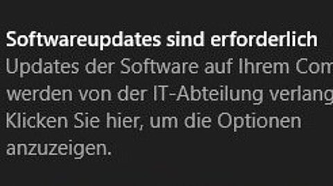 Screenshot: Softwareupdates sind erforderlich