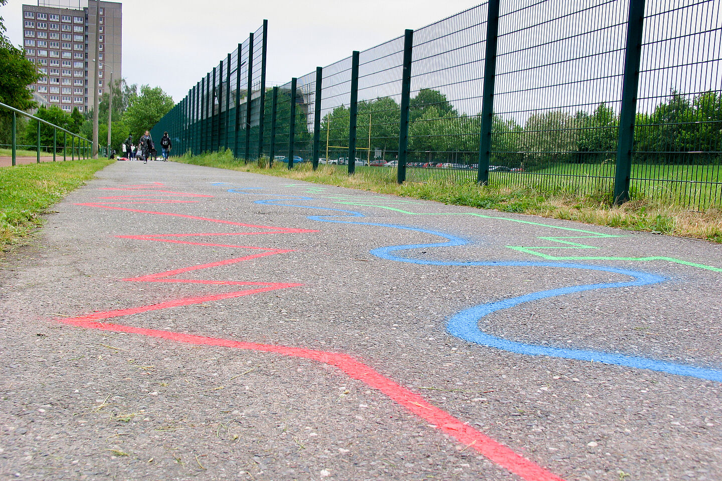 Bunte Fußwege in Leipzig-Grünau